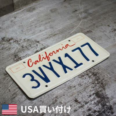 ナンバープレート アメリカ直輸入中古品 カリフォルニア 幅30.5cm 奥行15.5cm 高さ1cm 看板 サインプレート ブルー スチール ウォールデコレーション ヴィンテージ アンティーク レトロ おしゃれ かわいい アメリカ