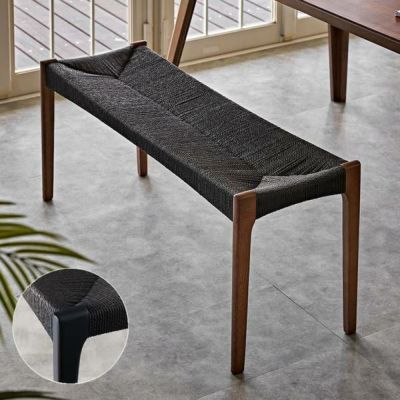 ベンチ チェア 天然木 木製 ウッド ペーパーコード 約 W 105cm D 36cm H 46cm SH 45cm 幅105cm ブラック ブラウン ダイニングチェア 椅子 いす イス ダイニング スタイリッシュ モダン ホテルライク おしゃれ 北欧 