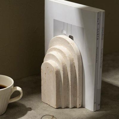 大理石 ブックエンド ストーン 天然石 本立て ブックスタンド 約 W 12cm D 7cm H 18cm 大理石ブックエンド 大理石本立て 大理石ブックスタンド ディスプレイ デコレーション 什器 本棚 仕切り 仕切りラック 仕切りス