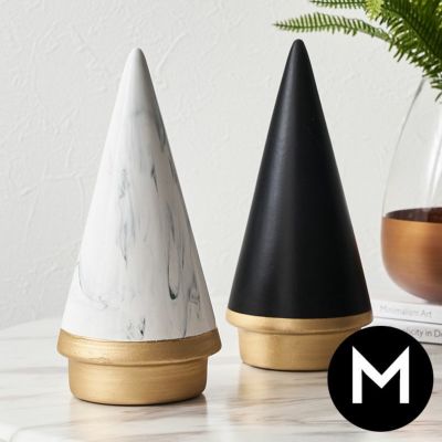 ツリー オブジェ セラミック Mサイズ 約 W 10cm D 10cm H 21cm クリスマスツリー クリスマスツリーオブジェ クリスマスグッズ 置き物 置物 陶磁器 磁器 デコレーション インテリア小物 ハンドメイド モダン スタイリ