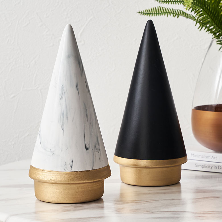 ツリーオブジェセラミックLサイズ約W10cmD10cmH21cmクリスマスツリークリスマスツリーオブジェクリスマスグッズ置き物置物陶磁器磁器デコレーションインテリア小物ハンドメイドモダンスタイリッシュおしゃれ北欧雑貨インテリア西海岸[34630]