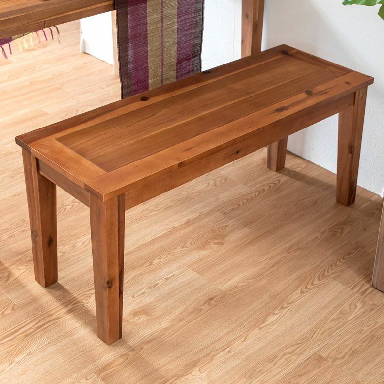 ベンチ木製104×35長方形2人掛け[91389]【ベンチチェア食卓天然木ナチュラルアカシアウッドシンプル】