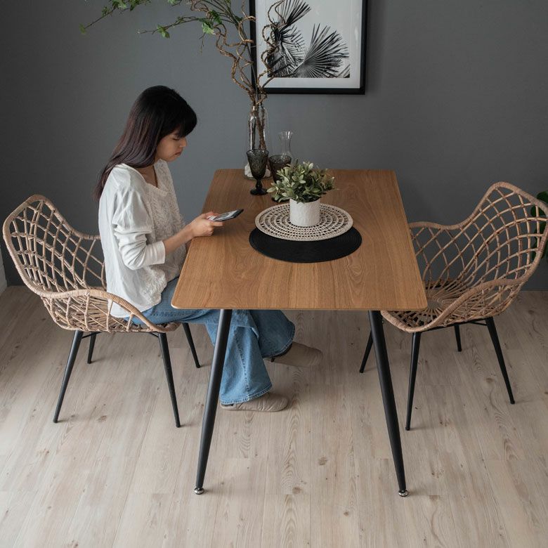 ダイニングテーブル テーブル ２人掛け 木製 スチール 長方形