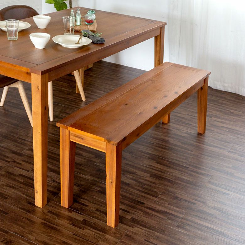 ベンチ 木製 134×35cm 2人掛け イス 天然木 ナチュラル アカシア