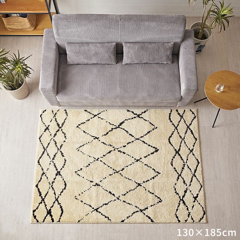 日本製 ラグ ラグマット 約 135×185cm 国産 ベニオワレン風 クロス