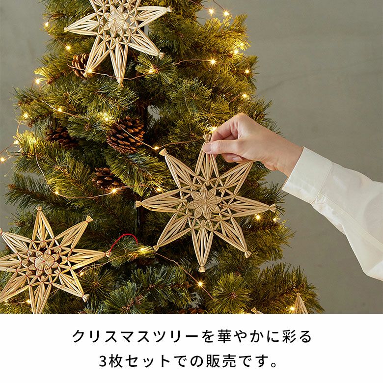 クリスマスをやさしく彩るストローオーナメント 3枚入[94822] | 【生活