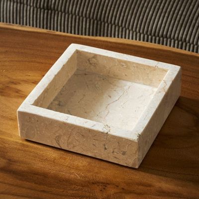 大理石の四角いデコレーショントレイ[14223]