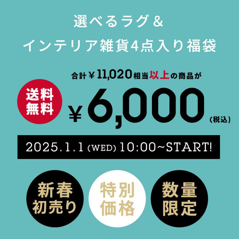 2025年新春福袋5点入り選べるラグ送料無料福袋セット初売りHAPPYBAGラグ生活雑貨雑貨インテリア大入り年末年始西海岸塩系男前ELEMENTS[hb2025-e6000]