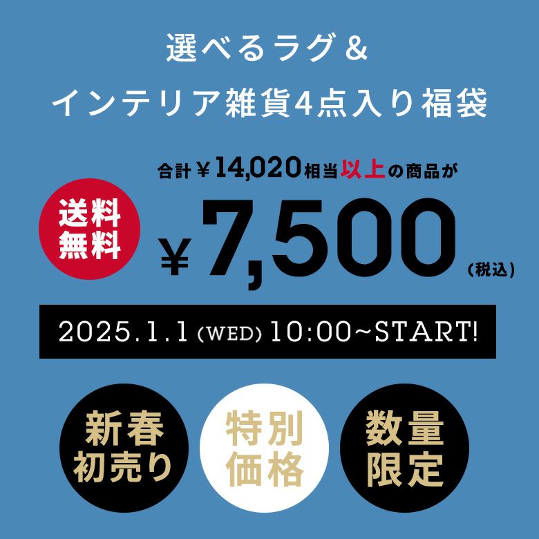 2025年新春福袋5点入り選べるラグ送料無料福袋セット初売りHAPPYBAGラグ生活雑貨雑貨インテリア大入り年末年始西海岸塩系男前ELEMENTS[hb2025-e7500]